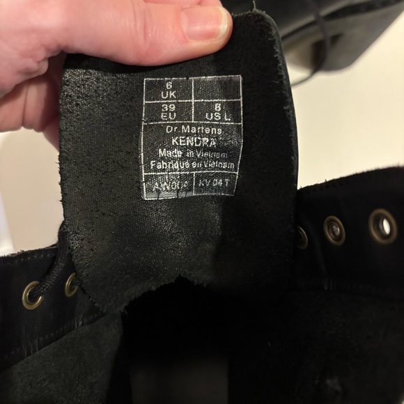 Dr. Martens Womens Kendra Black Leather Round Toe Ankle Combat Boots Size 8 Docs - Picture 5 of 10